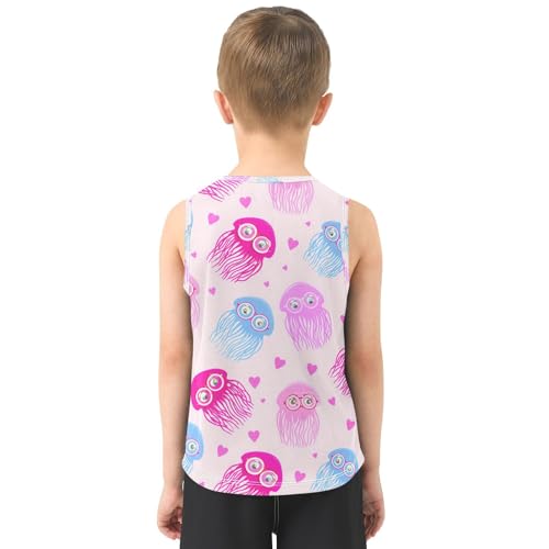 J JOYSAY Eyeglasses Jellyfish Heart Boys Tank Top Sleeveless Muscle Shirts Quick Dry Kids T-Shirts 3-15T3