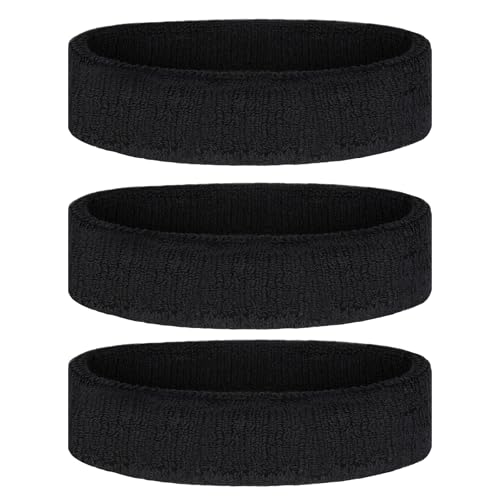 Flintronic Cinta Pelo Deporte 3 Pcs, Deportes Diadema, Elástica Cinta De Pelo Deportiva, Sudor Absorbente de Humedad Banda, Banda de Pelo, Cinta para Pelo, Cinta Sudor Cabeza para Correr, Yoga