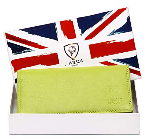 J. Wilson London Ladies RFID Safe Designer Soft Leather Purse Card Women Clutch Wallet with Zip Pocket Gift Boxed - Image 4