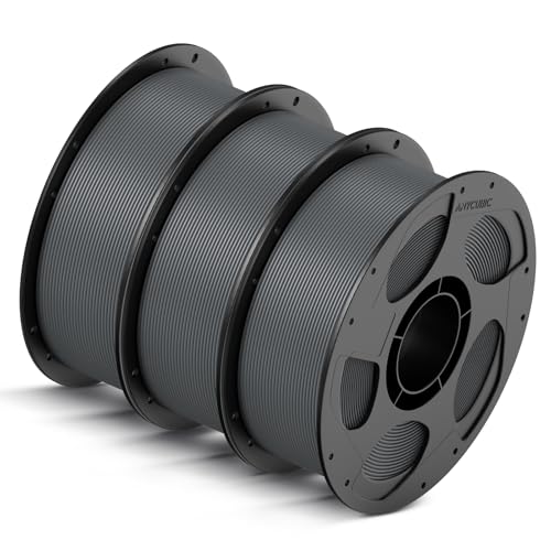 ANYCUBIC High Speed 3D Printer Filament 1.75mm, Up to 10X Faster, Rapid PLA Filament with High Prints Quality, Accuracy +/- 0.02mm, Print with FDM 3D Printer,3 Pack 1KG Reusable Spool, Grey*3