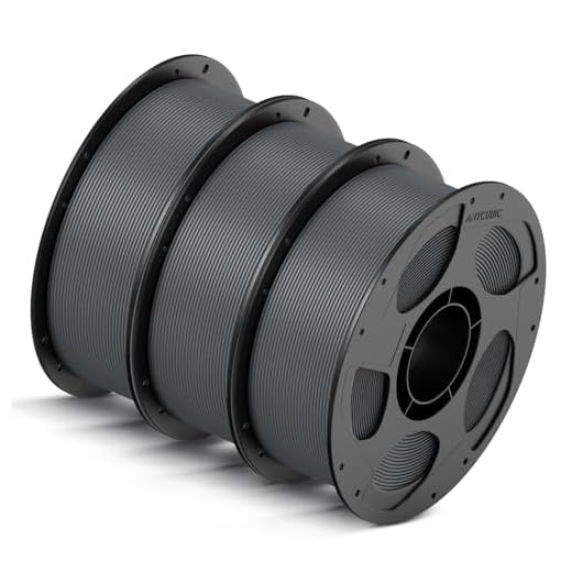 ANYCUBIC High Speed 3D Printer Filament 1.75mm Bundle, Rapid PLA Filament with High Prints Quality, Dimensional Accuracy +/- 0.02mm, 1KG Reusable Spool, 3 Pack Texture Grey
