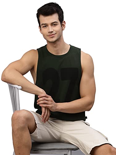 Image of Rigo Stylish Cotton Printed Vest for Men | Round Neck,Regular Fit, Sleeveless T-Shirt Vest for Men | Casual Innerwear Sando for Men & Boys - Perfect for Workouts Gym, Vacations, and Beaches