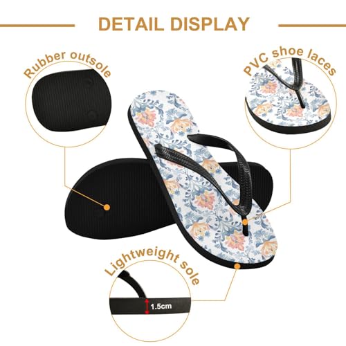 Vintage Wildflowers Flip Flop Beach Summer Casual Sandal for Women & Men Shower Shoes 208610062