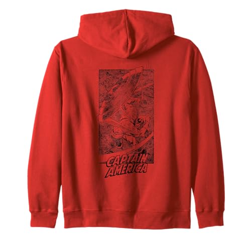 Image of Marvel Captain America Flying Shield Zip Hoodie