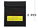Generic Medium Size RC LiPo Li-Po Battery Safety Guard Fireproof Safe Sleeve / Bag Fiber Material for Charge & Storage 18x23CM Black 2PCS