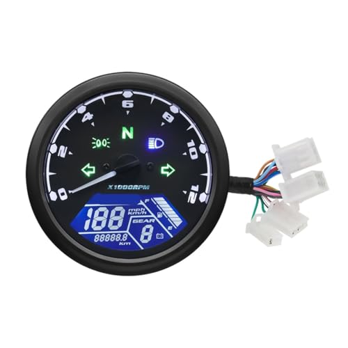 オートバイのスピードメーター 12000RPM デジタル バイク タコメーター スピードメーター オドメーター ゲージ デュアル オドメーター タコメーター ダイヤル インストルメントパネル