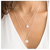 Collar de disco de plata atado a la gargantilla.Hazte encantadora y con estilo.