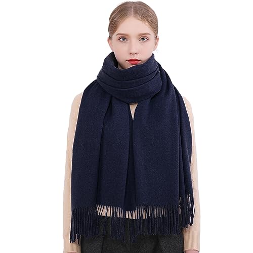 image for RIIQIICHY Winter Scarf for Women Navy Pashmina Shawls Wraps for Evenin