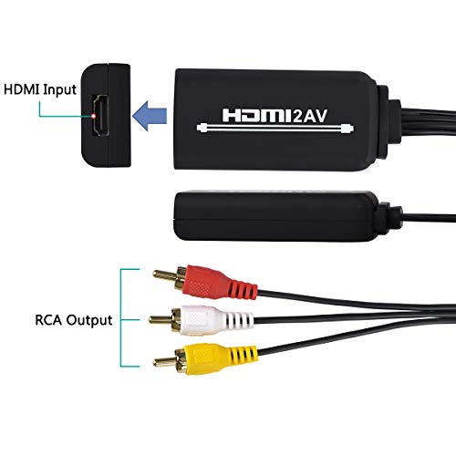 Cabo conversor HDMI para RCA, HDMI para RCA, conversor HDMI 1080P para AV 3RCA CVBs áudio de vídeo c