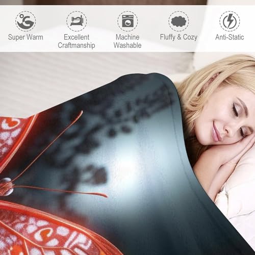Couverture de balcon et camping flannel imprimé papillon - 4