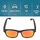 Sonnenbrille mit Kopfhörer, Intelligente Brille Zum Radfahren, Laufen, Geräuschunterdrückung (Gold blenden)
