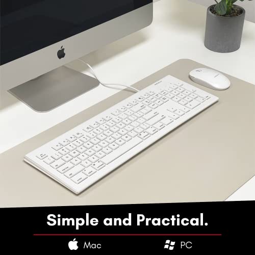 Macally Wired Usb C Keyboard For Mac And Pc - Budget Apple Wired Keyboard Replacement - Low Profile 104 Key Wired Mac Keyboard With 15 Macos Shortcuts - Plug And Play Imac Keyboard Usb C (5Ft Cable) #TOP5