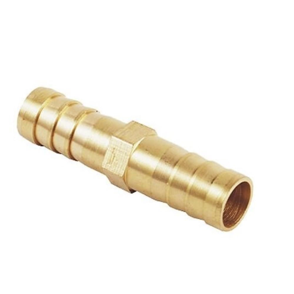 Threaded Hose Barb Double Pagoda Joint, Brass Straight Hose Pipe Fitting, 12 14 16 19 25mm Equal Barb Copper Barbed Coupler Connector(14mm)