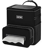 HOTOR Car Trash Can 2.5 Gallon - Handy Car Tissue Holder, Easy-to-Install Car Accessory Interior,...