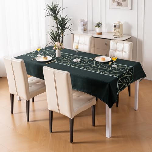 Image of HOKIPO Modern Grace Table Cloth for 4 Seater, 55x71 in, Midnight Lines