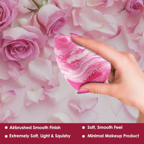 Image of Luxe Beauty Blender Pink | Latex-Free Makeup Sponge for Foundation, Concealer, and Blending | Unisex Beauty Tool for Smooth Finish | Soft, Reusable Sponge Applicator