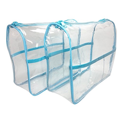 2-Pack Clear Vinyl Bag - Large Cosmetic Bag, Diaper Bag Organizer, Handbag Insert, Packing Cubes, Craft Supplies Organizer