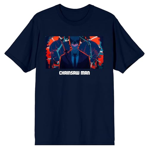 Chainsaw Man AKI Hayakawa Devil Hunter Human Navy Short Sleeve Adult T-Shirt-XL