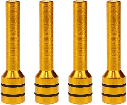 CarOxygen 4 Pcs Aluminum Alloy Car Door Lock Knob Covers, Universal Fit Interior Door Pull Pin Cover for Most Vehicles, 5mm Shaft Hole Diameter, 50mm Total Length