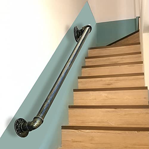 Rambarde d'escalier en fer forgé bronze pour sécuriser l'intérieur et l'extérieur