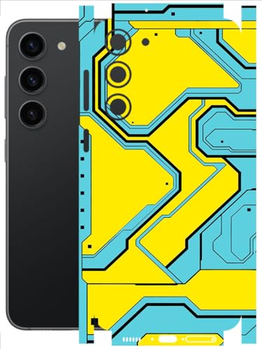 Image of AtOdds - Full Body Back Screen Guard Protector Film - Lamination Wrap Skin Sticker Compatible with Samsung Galaxy S23 (5G) | Scratchproof Matte Finish (YellowLane)