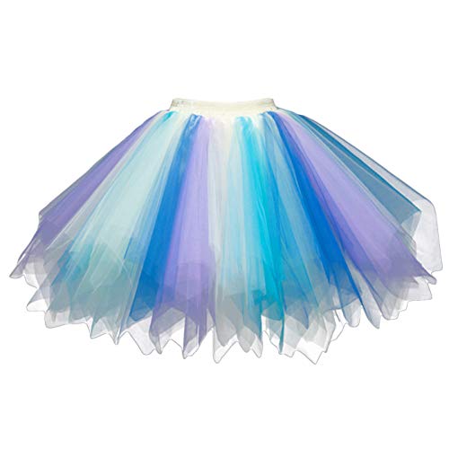 FEOYA Damen Kurz Retro Petticoat Rock Ballett Blase 50er Tutu Unterrock...