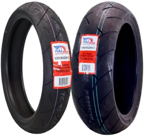 Full Bore M1 120/60ZR17 Front & 190/55ZR17 Rear Motorcycle Tires,...