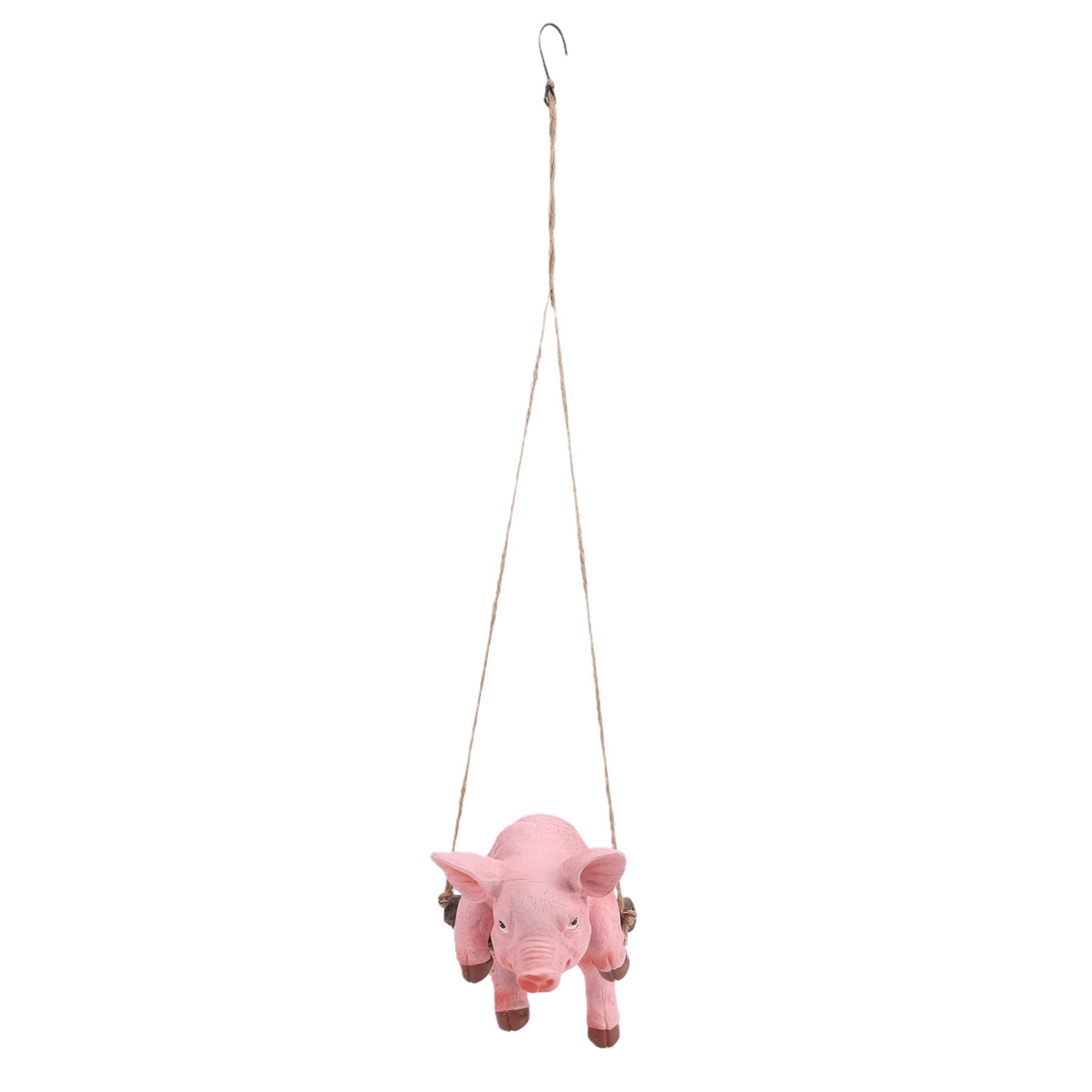 Adorable animal de ferme en résine suspendu avec corde pour le jardin