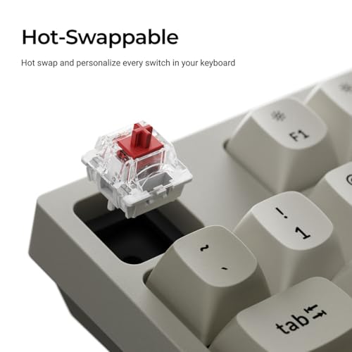 Image of Keychron C1 Pro 8K QMK Wired Custom Mechanical Keyboard, TKL Layout Launcher Support with Hot-Swappable Super Red Switch, PBT Keycaps Compatible for Mac Windows Linux