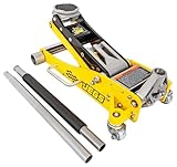 JEGS Professional Low-Profile 3-Ton Aluminum Floor Jack | 3 � Inch Minimum Saddle Height | Lightweight Construction | 360 Degree Rotating Saddle