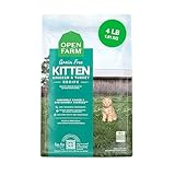Open Farm, Grain Free Dry Kitten Food, Nutrient Dense Kibble with Protein, Vitamin A, Taurine, Naturally Occurring Fibers & Prebiotics, Homestead Turkey & Chicken Recipe for Kittens, 4lb Bag