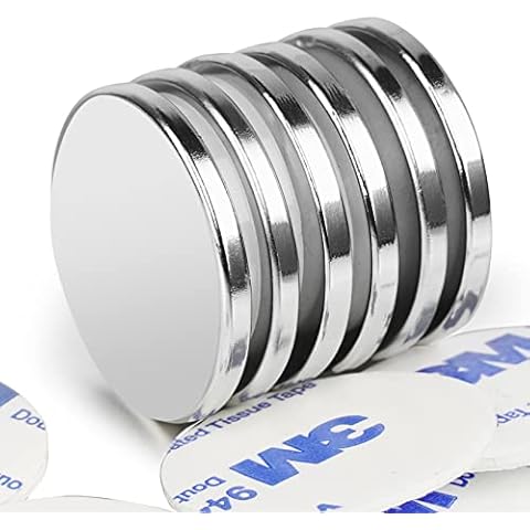 6 Pack Neodymium Disc Magnets with Adhesive Cover