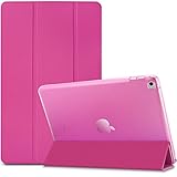 Apple iPad Air 2 Funda Case, Infiland Ultra Delgada Tri-Fold Smart Case Cover PU Cuero Smart Cascara con Soporte para iPad Air 2/iPad 6 2014 released Tablet(con Auto Reposo / Activación Función), Magenta