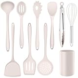 Homikit Silikon Küchenhelfer, 10 Stück Khaki Küchenutensilien Kochbesteck Set mit...