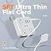 TESSAN Ultra Thin Flat Extension Cord 5 FT, Slim Power Strip with USB Ports (1 USB C), Surge Protector Flat Plug Wall Charger with 3 Outlets for Office, School, Dorm Room Essentials