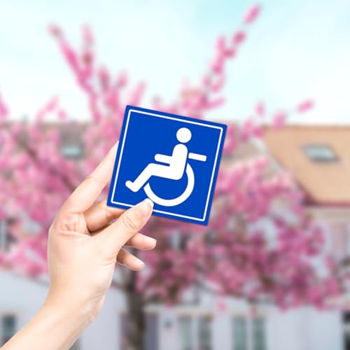 Image of Wheelchair Accessibility Sign Stickers 9Pcs Decal Symbol Ada Compliant Handicap Icons for Area Refuge and Accessible Zones Durable Selfadhesive Vinyl Indoor Outdoor Use