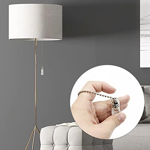 SZXMDKH Crystal Light Pull Chain Extension with Cylindrical Glass Pendant 30 cm with Connector for Bathroom Toilet Light Ceiling Light Fan Switch Blind Cord Pull Handle Weight Pull Cord Handle