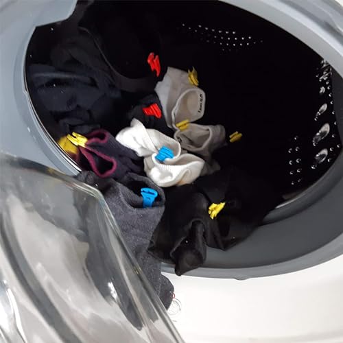 75 Stück Sockenklammern für Waschmaschine und Trockner,Sockenhalter Waschmaschine mit Haken,Mehrzweck-Sockenclips,Zum Sortieren und Ordnen von Socken