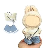 17cm Doll Clothes(NO Doll), Cute Dolls Outfit Accessories with Sweater + Denim Jeans + Pants, Small Kawaii Clothes Set for Dolls(Style 4)