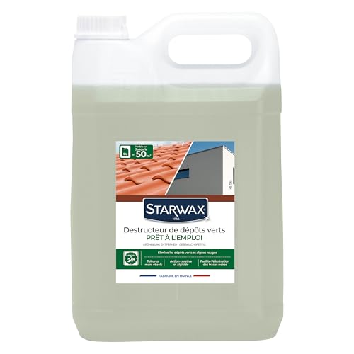 Starwax Destructeur De Dépôts Verts Prêt À L'Emploi - 5L Élimine En Profondeur Les Lichens Et Algues , Vert