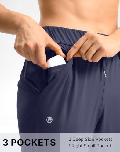 Petite Pants for Women 7/8 Ankle Golf Pants 3 Pockets, Dark Navy, M - 3