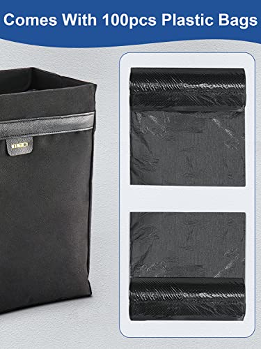 Meidi Hanging Car Trash Bag, Leakproof Car Trash Can, Magnetic Car Garbage Organizer With Plastic Bags (2 Gallons-Black) #TOP7