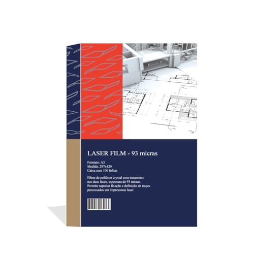 Laser Film A4 210x297mm 93 micras Opaco Serigráfia e Fotolito 100fls