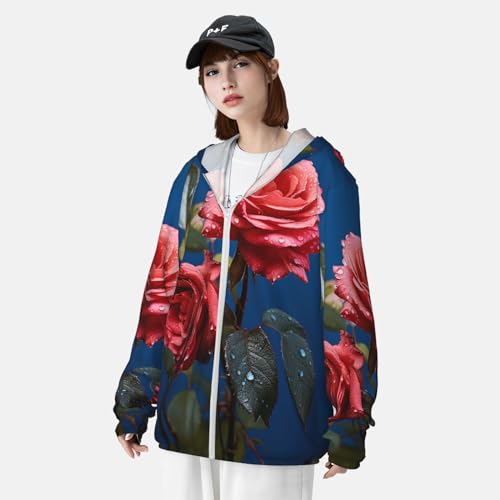 Chaqueta para hombre con protección solar UPF 50+ manga larga con capucha miniatura 4