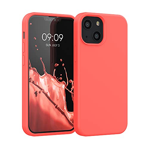 kwmobile Case Compatible with Apple iPhone 13 mini Case - TPU Silicone Phone Cover with Soft Finish - Vivid Coral