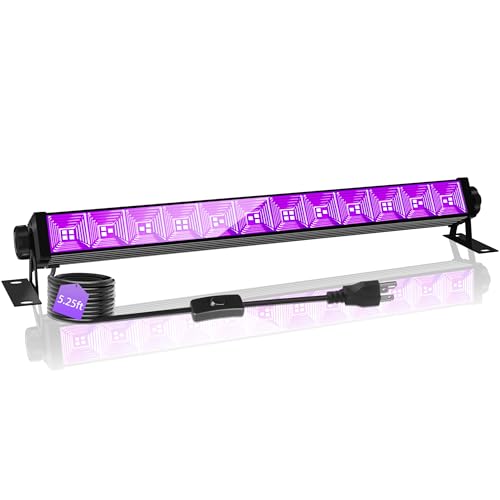 Image of 42W Black Light Bar with 5.25ft Cord and Switch, Light Up 23x23ft, 40 LEDs Blacklights for Glow Party, Halloween Decor, Body Paint, Bedroom, Classroom 1 Pack