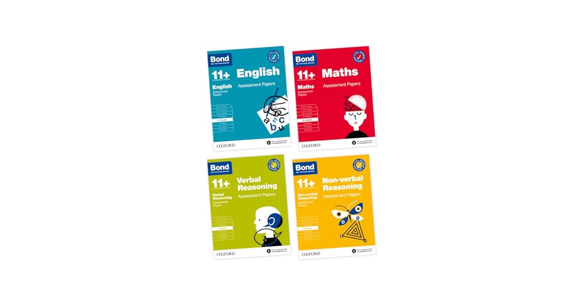 Bond 11+ Assessment Papers 8-9 years Bundle: English, Maths