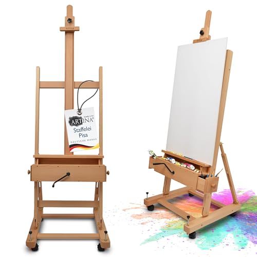 Artina Staffelei Holz Profi Atelierstaffelei für Keilrahmen bis 210cm -...