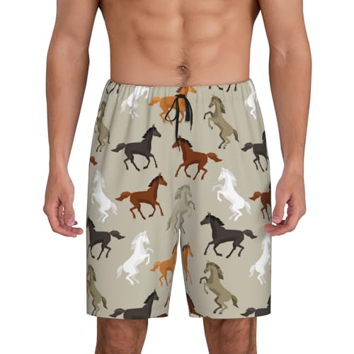 Modern Cool Horse Mens Pajama Pants With Pocket Soft Sleep Shorts Lounge Shorts Pj Pants For Men