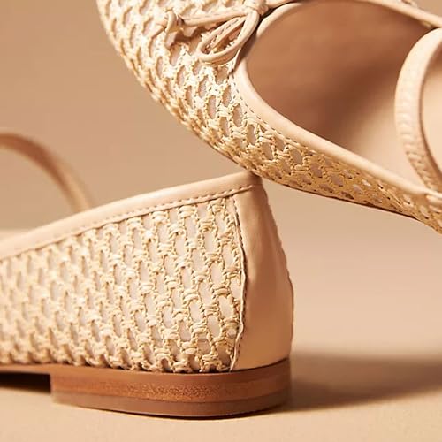 Mesh Ballet Flats for Women Stylish Mary Jane Shoes Design with Pull-On Fit Elegant Round Toe Breathable Material Cute Bow Accent4